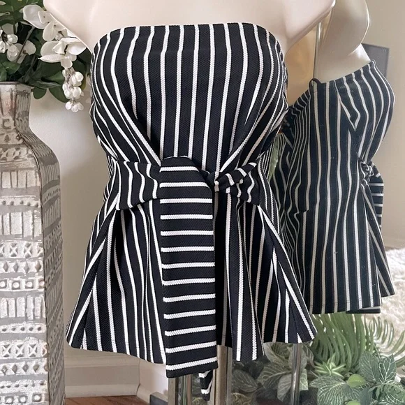 Express Tops Express Strapless Tie Front Top Poshmark